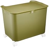 サンカ 日本製 katasu(カタス) 収納ボックス(3個組) ふた付き キャスター付き ハコL3個/フタML3個/キャスター グリーン KhLGR×3+KfMLGR×3+ACS