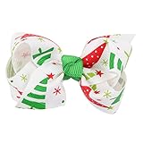 Zhhlinyuan ベビー小物 Christmas Hair Clips Boutique Ribbon Hairpin ヘアアクセサリ Children Kids Baby Bowknot Hai