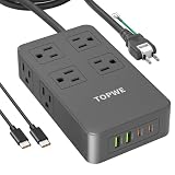 TOPWE 電源タップ USB-C type-c PD 100W 3m延長コード 急速充電対応【2USB-Cポート・２USB-A ポート・8ACコンセント・PSE技術基準】 USB コンセント テーブルタップ タイプc USB C-C ケーブル付き AC2400W出力 ノートＰＣ MacBook iPad iPhone Xperia Galaxyなど対応