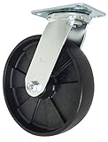 RWM Casters 45 Series Plate Caster Swivel Nylon Wheel Roller Bearing 1200 lbs Capacity 8 Wheel Dia 2
