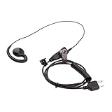 Fenteer ミッドランド GXT400 / 450ラジオに対応　クリップ　イヤーフック　イヤーピース　ヘッドセット　PTT MIC 2ピン　使いやすい　軽量　ブラック