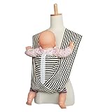 tacmamy(タックマミー) 抱っこひも 綿100％ボーダー×レース (L, ボーダー・ブラック レース)