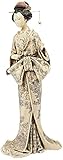 Design Toscano Japanese Okimono Geisha Holding Mirror in Faux Ivory