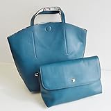 トートバッグ ポーチ 2点セット 便利なバッグ ショルダーバッグにも ネイビー NAVY ボタニカル柄 No.16001 レディースバッグ Tote bag Porch