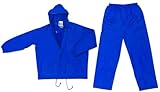 MCR Safety 7032X2 Challenger PVC/Nylon Double Stitched 2-Piece Suit with Attached Hood, Blue, 2X-Lar
