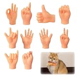 YANHUILAY 猫のおもちゃ ミニチュア指【10本セット】猫用のミニハンド 猫じゃらし 指人形 ミニ指 人気 かわいい 面白い 柔らかい 伸縮性 写真 ペット用