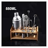 カクテルシェーカーセットステンレススチールカクテルセット550ml/750mlカクテルシェーカーセットバースプーン付きアイストングバーテンダーキットバーセット（カラー：750ML 11PCS）（550ml 11pcs）