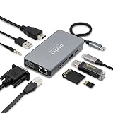 プリンストン 9in1 USB Type-C ドッキングステーション PD100W対応 / 4K出力 / 軽量/マルチディスプレイ USB3.0-Ax2 LAN VGA HDMI microSD SD UB-CDOC9