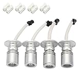 senzeal 4pcsシルバーシェル3 Wミニサーフェスマウントライト360 °回転可能ジュエリーキャビネットランプスポットライト