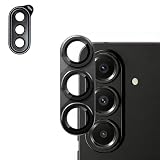 Umoolt カメラフィルム For Galaxy S26 対応 カメラカバー レンズ保護 1枚【アルミ合金製+9H強化ガラス】耐衝撃 露出オーバー防止 ギャラクシーS26 用 カメラ保護カバー 粘着性強い 貼りやすい (ブラック)