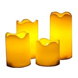 キャンドル選択肢のセット4インドアとアウトドアFlameless Candles with Timer (タイマー付きLEDキャンドル、乾電池式キャンドルタイマー付き)