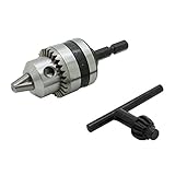 0.6-6mmドリルチャック 六角シャンク キー付き 電動ドリル電動工具アクセサリー ブラック