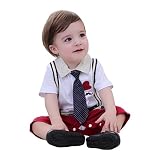 XM Nyan May 's Baby Boys Tieフェイクサスペンダーロンパースワンジー US サイズ: 12-18 Months カラー: レッド