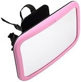 Venture Wide Angle Back Seat Mirror Swivel and Tilt Function (Large, Pink) by Venture