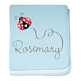 CafePress – Ladybugローズマリー – スーパーソフトベビー毛布、新生児おくるみ ブルー 049403606125CD2