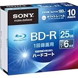 SONY ビデオ用BD-R 追記型 片面1層25GB 6倍速 ホワイトプリンタブル 10枚パック 10BNR1VGPS6