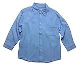 メロンワイン　フォーマルな雰囲気を漂わせるシンプルな長袖シャツ（濠Du）ブルー 110cm