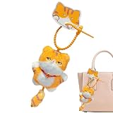 かわいいキーホルダーぬいぐるみ、猫のぬいぐるみ, かわいいぬいぐるみバッグチャーム, グッズ人形ソフトハンギングオーナメント、財布、車のキー、バッグ用のバックパックアクセサリー