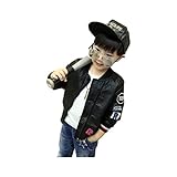 Kayiyasu カイヤス キッズレザージャケット 子どもライダースジャケット 子供革ジャン 男の子スタジャン 男児スタジアムジャンパー ボーイズ革ジャケット 皮コート アウター 021-sqfs-0