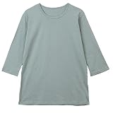 [FLUTE.MF] Tシャツ レディース ７分袖 ゆったり 綿100 接触冷感 UV対策 吸水速乾 カットソー 大きいサイズ 体型カバー プルオーバー 無地Tシャツ(オリーブ,M）