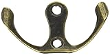 uxcell　ハンガーフック　タオルフック　ダブルフック　レトロスタイル　ウォールハンガー　ブロンズトーン
