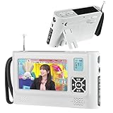 【2026発売】 4.3インチポータブルテレビ 防災テレビ 液晶画面 FM/AMラジオ付き 4way電源 マルチメディア機能 TV録画可能 写真・音楽・動画再生可能 MCX 外部アンテナ端子付 ソーラー充電・手回し発電・USB-C給電・単3乾電池 IPX4防水 防災ラジオ Sサイレン/LEDライト付き イヤホン接続可（PSE認証済 三年保証日本語説明書付）