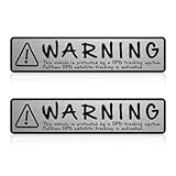 セキュリティ アルミヘアライン クリア ステッカー GPS 警告 車 盗難防止 warning 英語 車ステッカー 強粘着 7×1.6cm 防犯 選べるデザイン 2枚セット (アルミヘアライン, 手描き風)