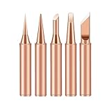 MANJIAMEI 5個セット はんだごて先 無鉛はんだごてチップ (I+B+K+2.4D+3C) シリーズ 交換用 はんだ接合 はんだ付け用 ステーション用 4mmx41mm（銅）