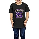 プライベートカスタム 子供 シモンズ 背番号25 バスケ選手 Ｔシャツ 体に合う Black Size 5-6 Toddler