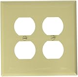 クーパー配線デバイスmid-sizeポリカーボネート2-gang組み合わせ切り替えと二重レセプタクルWallplate N/A PJ82V 1