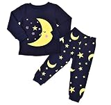 Enfants Cheris 子供服 パジャマ 上下セット 長袖 綿 月と星柄 キッズ 男の子 女の子 ルームウェア-3歳