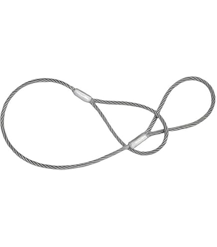 Amazon | 玉掛けワイヤー 2本組 編み込み メッキ 6mm X 1m | ワイヤー