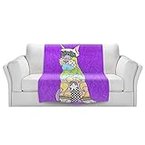 ブランケットウルトラソフトFuzzy 4サイズ！DIANOCHEデザインからby Marley Ungaro Schnauzer DogパープルホームDecor Unique Designer芸術的ス