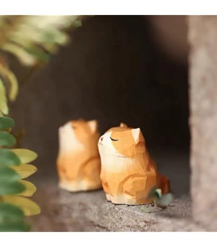 Amazon.co.jp: RemeeHi 木製 オブジェ 木彫 手作り 北欧雑貨 柴犬 置物