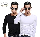 長袖 Tシャツ メンズ ロング シャツ カットソー（2PC black/white XL）