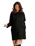 Angeliebe エンジェリーベ マタニティ 産前 産後 対応 ビーバー ノーカラー コート 妊婦服 アウター 羽織もの フリー ブラック 21522 21522400