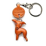 VANCA CRAFT イタリアングレイハウンド レザー 犬 小型キーホルダー コレクター向けキーリング チャーム ペンダント 日本製