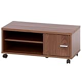 不二貿易 TV台 幅79cm スライド式扉 キャスター付き ミディアムブラウン 97604