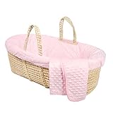 Tadpoles Minky Dot Moses Basket and Bedding Set Pink [並行輸入品]