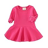 Weixinbuy幼児用ベビー用ガールズコットンソリッド長袖ベースチュチュドレス US サイズ: S カラー: ピンク