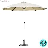 SKEMiDEX---8.2Ft Height Adjustable Outdoor Patio Umbrella Market Sun Shade Beech Beige New. Ideal Fo