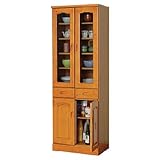 食器棚 大川産 本格 キッチン収納 色/ライトブラウン