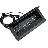 卓上マルチメディア接続ボックス 電源ソケット付き HDMI RJ45 XLRポート 会議用オーディオ ブラック