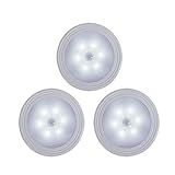 JPC 6 LEDワイヤレスPIRモーションセンサーライト電池式、壁キャビネットランプ階段の安全ライトのキッチン、クローゼット、廊下、バスルーム、3のパック 220156