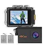 MUSON(ムソン) アクションカメラ 4K高画質 2000万画素 手振れ補正 WiFi搭載 外部マイク対応 30M防水 自撮り棒付き 12