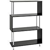 タンスのゲン ジグザグラック 3段 幅80cm オープンラック ブラック 39100014 BK