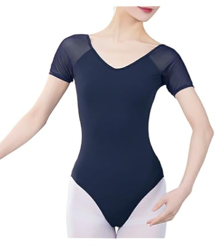 Amazon.co.jp: FaFaDance バレエ レオタード 五分袖 ラウンドネック