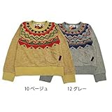 【SiShuNon/Kiccoly】横編風プリントショート丈トレーナー キッコリー 横編風 プリント ショート丈 トレーナー 100 12 グレー