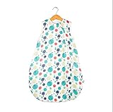 ベビー用寝袋 ガーゼパジャマ 綿の寝袋 赤ちゃんの春と秋のノースリーブの綿の赤ちゃんの子供の寝袋 四季 エアコン付きの客室 アンチキック 赤ちゃん出産 誕生日お祝い (80)