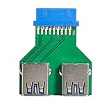 xiwaiデュアルUSB 3.0 Aタイプメスからマザーボード20/19ピンボックスヘッダースロットアダプターPCBA。